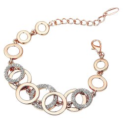 Quirky 18k Rose Gold Plated Crystal Bracelet to Punalur