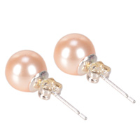 Wonderful Pink Pearl Tops Earring Set to Punalur
