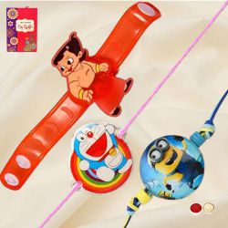 Wonderful Chota Bheem, Doraemon n Minions Rakhi for Kids