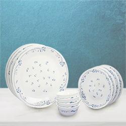 Amusing Corelle Provincial Blue n White Glass Dinner Set to Andaman and Nicobar Islands