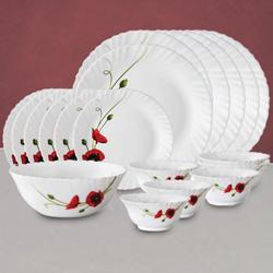 Remarkable Larah by Borosil Red Carnations Dinner Set to Sivaganga