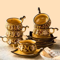 Classy 6pc Cup n 6pc Saucer Set from ExclusiveLane to Lakshadweep