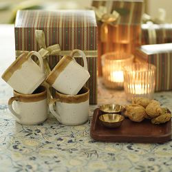 Luxury Mandore Tea Cups N Katori Gift Set to Dadra and Nagar Haveli