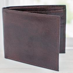 Lovely Dark Brown Mens Leather Wallet to Marmagao