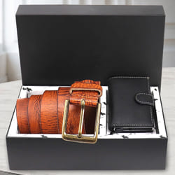 Exquisite Hide and Skin Mens Leather Card Holder and Belt<br>