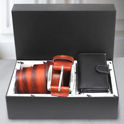 Attractive Hide and Skin Mens Leather Card Holder N Belt to Marmagao
