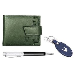 Fashionable WildHorn Leather Wallet with Keychain N Pen Set for Men to Uthagamandalam
