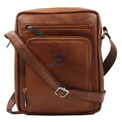 Classy Leather Gents Sling Bag with Front Pocket Design to India