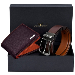 Classic Urban Forest Leather Wallet N Belt Combo for Men to Marmagao
