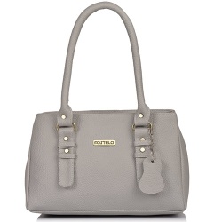 Trendsetting Fostelo Faux Leather Grey Ladies Handbag to Kanyakumari