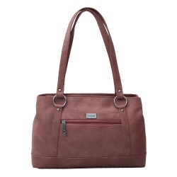 Dual Chamber Peach Ladies Office Bag with Front Zip to Sivaganga