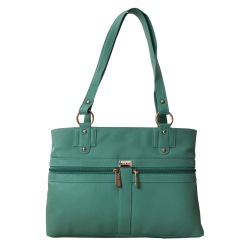 Designer Green Ladies Vanity Bag with Front Zip to Alwaye