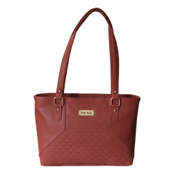 Cool Red Colored Embossed Design Ladies Vanity Bag to Alwaye