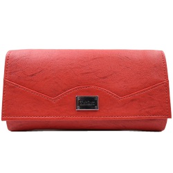 Flap Patti Sides Taper Red Clutch Wallet for Women