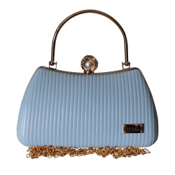 Elegant Womens Party Purse with Striped Embossed Design