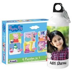 Fantastic Personalized Photo Sipper n Peppa Pig Puzzle to India