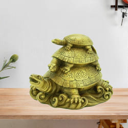Unique Fengshui Three Tier Ceramic Tortoise to Chinthamani
