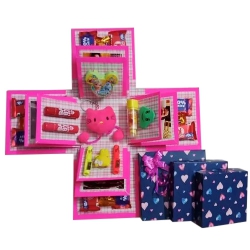 Mindblowing Explosion Box of Chocolates, Personalized Photo n Goodies for Girls to Perintalmanna