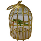 Wonderful Golden Plated Bird Cage with Colorful Parrot