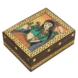 Lovely Ladies Meenakari Styled Wooden Jewellery Box to Palai