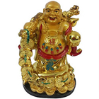 Extraordinary Standing Laughing Buddha Idol with a Bag of Gold  to India