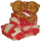 Amazing Couple Teddy with Hearts in a Car to Ranchi