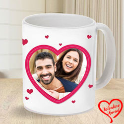 Wonderful Personalized Heart Shape Photo Coffee Mug to Chittaurgarh