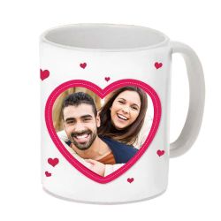 Lovely Personalized Heart Shape Photo Coffee Mug to Alwaye