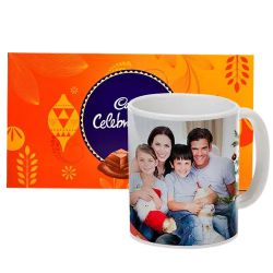 Smart Personalized Coffee Mug with Cadbury Celebrations Pack to Tirur