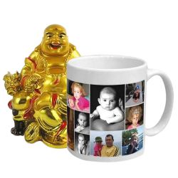 Elegant Personalized Coffee Mug with a Laughing Buddha to Dadra and Nagar Haveli