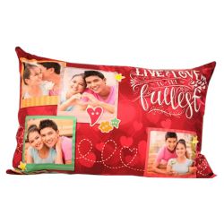 Amazing Rectangular Personalized Photo Cushion to Sivaganga