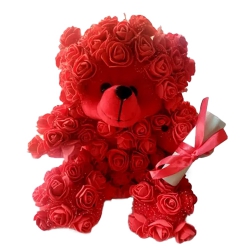 Elegant Rose Teddy with Personalized Message to Alwaye