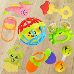 Colorful Rattles and Teethers Toys Set for Babies to Alwaye