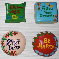 Eye-Catching 4 pcs Handmade Fridge Magnets to Hariyana