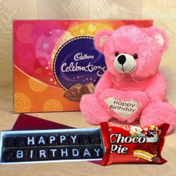 Delicious Chocolates Gift Hamper for Happy Birthday