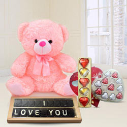 Tasty Basket of I Love You Chocolates Gift Hamper for a Romantic Moment