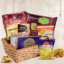 Exclusive Hamper Basket with Assorted Items to India