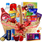Glamorous a Golden Holiday Breakfast Gift Hamper with free Roli Tilak and Chawal