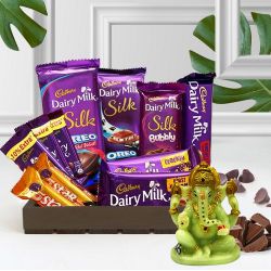 Yummy Cadbury Assortments for Diwali with Glowing Ganesha to Punalur