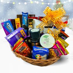 Sumptuous Sweet N Crunchy Snacks Gift Basket to India
