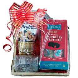 Sumptuous Nutty Gift Basket with Chocolates to India