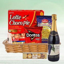 Holly Jolly Choco Delight Gift Hamper with Fruit Wine to Marmagao