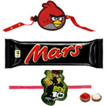 Lovable Angry Bird Kid Rakhi, Ben10 Kids Rakhi And Mars Chocolate to Rakhi-to-newzealand.asp