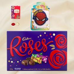 SpiderMan Super Rakhi N Cadbury Roses to Rakhi-to-newzealand.asp