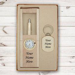 Combo of Personalized Wooden Pen n Keychain to Nagercoil