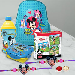 Trendy Mickey Rakhi with Kids Special Mickey Mouse Hamper to Lakshadweep