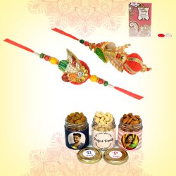 Personalized Jars for Nuts N Lumba Rakhi for Pyare Bhai Bhabhi