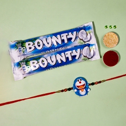 Yummy Chocolate N Doraemon Rakhi Combo to Lakshadweep