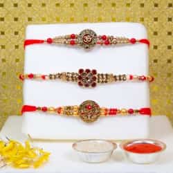 Gorgeous Kundan N Stone Embellished Rakhi Set