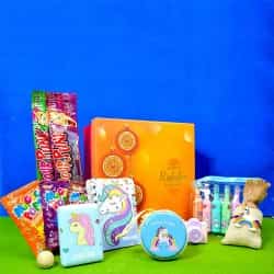 Exciting Kids Rakhi with Diary n Assorted Kits Hamper to Lakshadweep